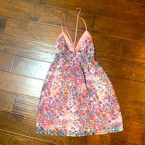 Beautiful flower silk trim dress